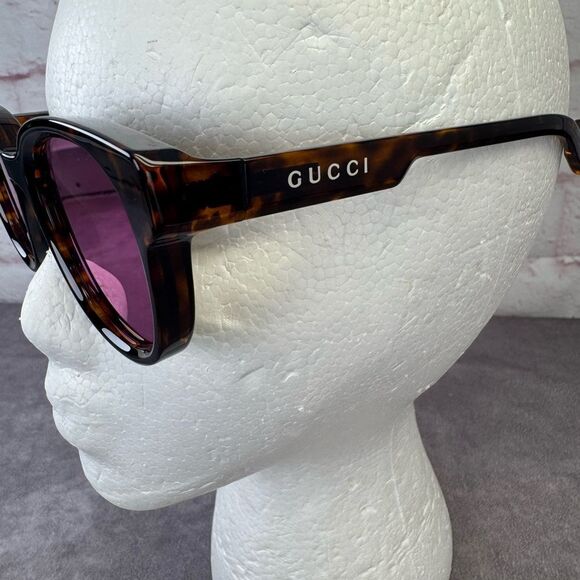 Gucci GG1237SA Tortoise Shell Sunglasses Unisex Square Shape - Picture 5 of 12